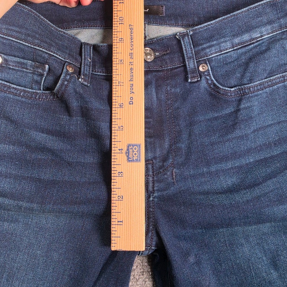 7 For All Mankind Dojo Jeans Womens 29 Blue Black Santiago Flare Leg Mid Rise - Picture 5 of 9
